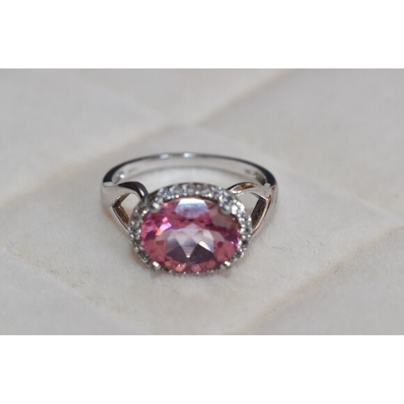 Sterling Silver 925 TGGC Gemstone Ring Size 7 - Picture 1 of 7